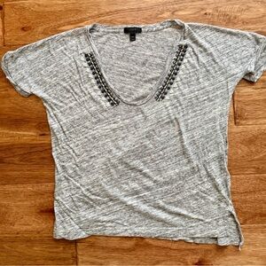 Gray Embellished Women's Top